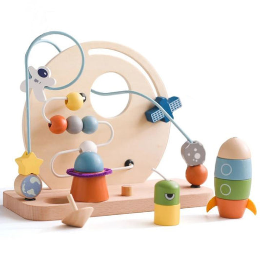 Discover the BabyLove Montessori Sensory Educational Toy, designed for children aged 0-3y, 3-6y, 6-12y, and 14+y.  This toy is crafted from high-quality wood and certified by CE for safety. With Montessori winding bead gameplay, it offers a delightful sensory experience for your child. Weighing 464g, it ensures safe and engaging play