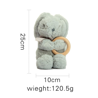 Discover our Bubebaby Babylove CE-certified rabbit plush toy with a soft cotton exterior and PP cotton filling. Suitable from birth, this adorable stuffed rabbit features a wooden ring, making it a perfect cuddly companion for little ones