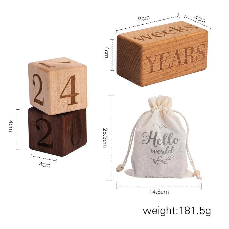 Capture your baby’s growth with these Montessori Nordic Wooden Baby Milestone Blocks. Made from high-quality, non-toxic wood, they are perfect for commemorating age milestones. Ideal as baby photography props or a baby shower gift. Available in 3 or 6-piece sets with a free cloth bag and gift box