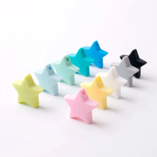 Babylove Silicone Star Teether Beads 10PCs 23mm