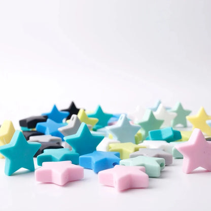 Babylove Silicone Star Teether Beads 10PCs 23mm