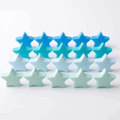 Babylove Silicone Star Teether Beads 10PCs 23mm