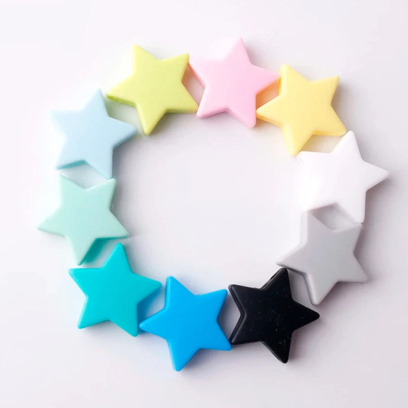 Babylove Silicone Star Teether Beads 10PCs 23mm