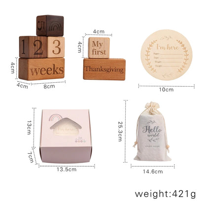 Capture your baby’s growth with these Montessori Nordic Wooden Baby Milestone Blocks. Made from high-quality, non-toxic wood, they are perfect for commemorating age milestones. Ideal as baby photography props or a baby shower gift. Available in 3 or 6-piece sets with a free cloth bag and gift box