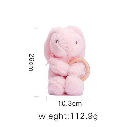 Discover our Bubebaby Babylove CE-certified rabbit plush toy with a soft cotton exterior and PP cotton filling. Suitable from birth, this adorable stuffed rabbit features a wooden ring, making it a perfect cuddly companion for little ones