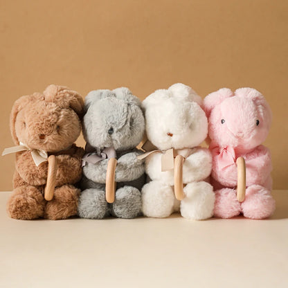 Discover our Bubebaby Babylove CE-certified rabbit plush toy with a soft cotton exterior and PP cotton filling. Suitable from birth, this adorable stuffed rabbit features a wooden ring, making it a perfect cuddly companion for little ones