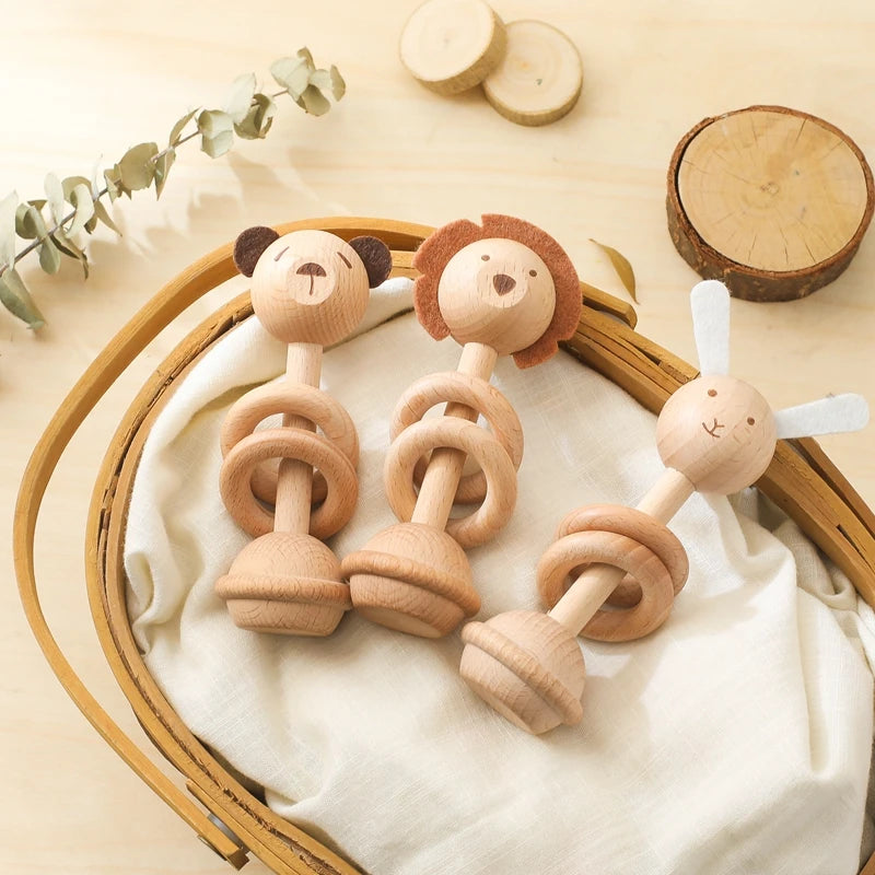 Explore our natural wood geometric rattle from Bubebaby BabyLove, designed for babies aged 0-36 months. CE-certified and crafted from high-quality wood, this unisex rattle features a variety of geometric shapes. Perfect for early sensory development and safe for all little ones