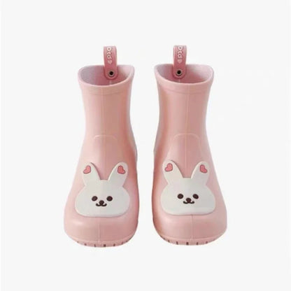 BabyLove Rain Boots at BubeBaby, Available in White, Pink, and Coffee, these waterproof PVC boots are perfect for kids aged 2-10. Featuring a cute pattern, breathable and non-slip design, and a true-to-size fit. Ideal for all seasons and keeping little feet dry on rainy days