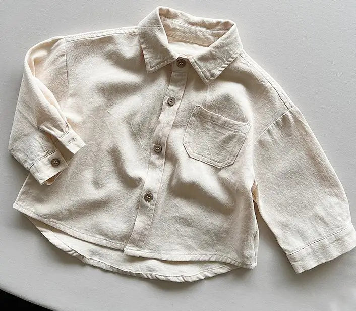 Discover this Unisex Casual Cotton Shirt from Bubebaby Babylove.Its perfect for kids aged 1-6Y. Made from soft broadcloth cotton, it features a solid color pattern, classic turn-down collar, and full sleeves. Ideal for autumn and spring, it offers a true-to-size fit with a regular length for everyday wear. 