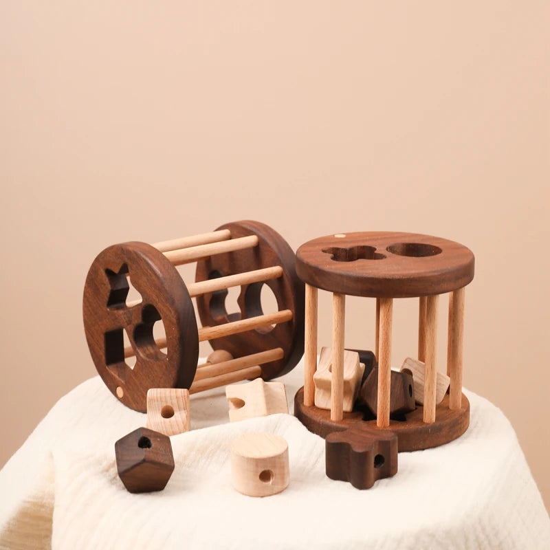 Introduce your child to learning with this Babylove Montessori Wooden Shape Matching and Threading Toy at Bubebaby. Suitable for ages 0-6, it boosts cognitive skills, hand-eye coordination, and pattern recognition. Made from non-toxic wood, free from harmful chemicals, it’s safe, durable, and perfect for educational play