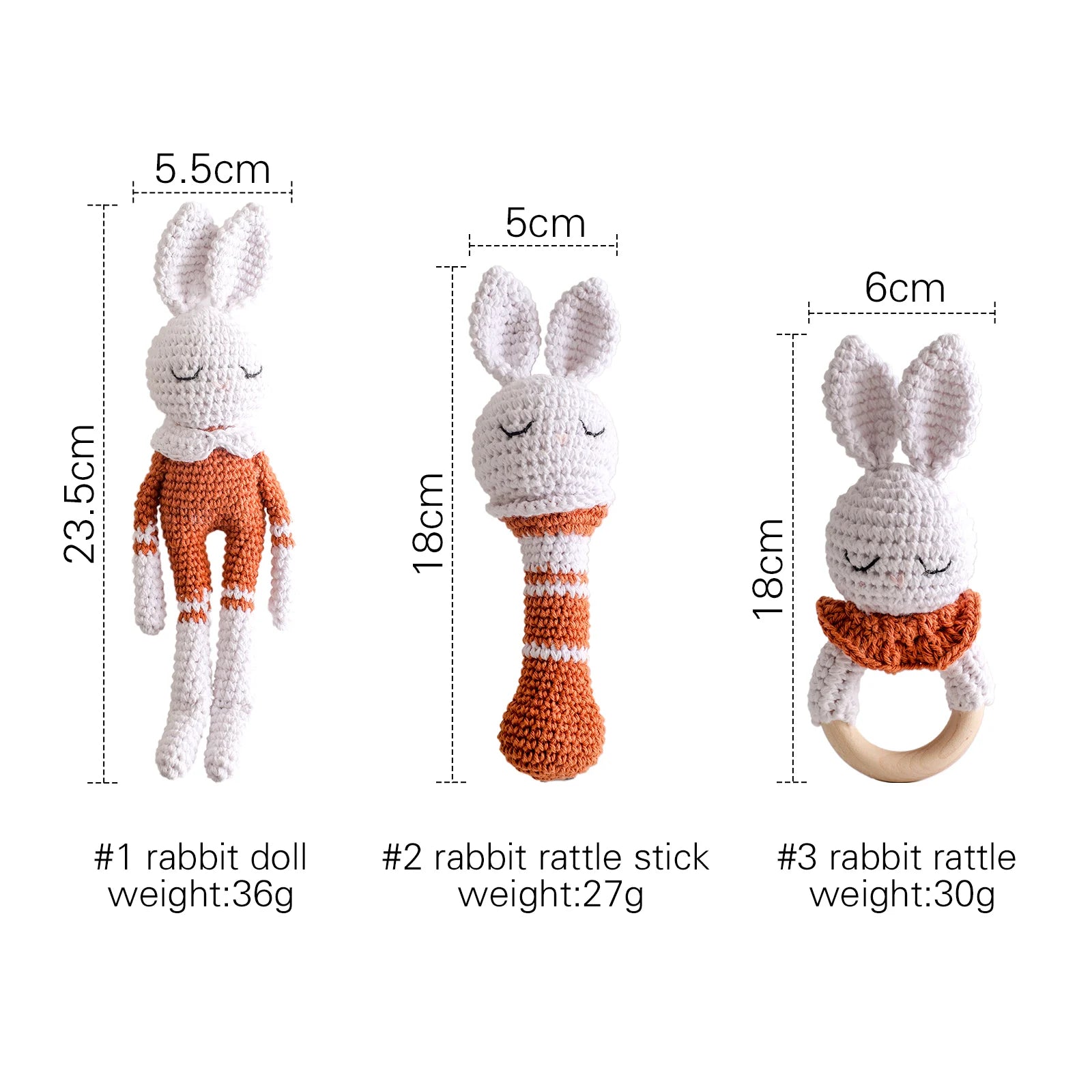 Discover Bubebaby Babylove Adorable Baby Rattle Crochet Amigurumi Toy made of high-quality beech wood and soft crochet thread. Unisex design with built in musical bell , perfect as a baby rattle and teether