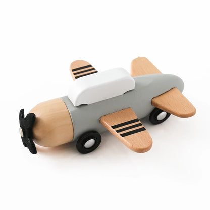 American Montessori International Wooden airlpane toy, ideal for imaginative play and motor skill development at BubeBaby