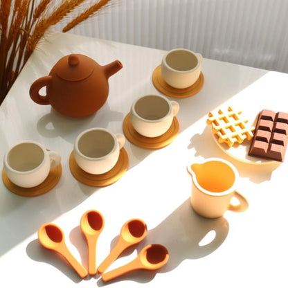 Montessori Silicone Afternoon Tea Set, perfect for role play and sensory exploration at BubeBaby