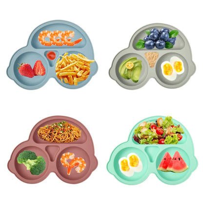 the BabyLove Silicone Dining Plate with Suctions at BubeBaby. Designed for babies and toddlers (0-6Y), this cartoon-themed plate is made from BPA-free, latex-free, and phthalate-free silicone. Perfect for mealtimes, it features a strong suction base to keep the plate in place. Ideal for a safe and mess-free dining experience