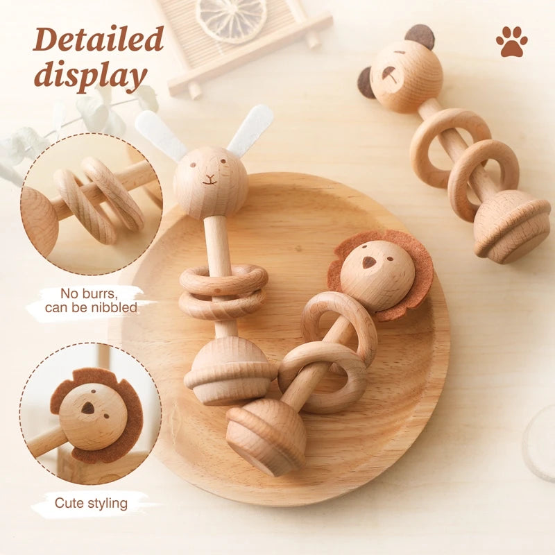 Explore our natural wood geometric rattle from Bubebaby BabyLove, designed for babies aged 0-36 months. CE-certified and crafted from high-quality wood, this unisex rattle features a variety of geometric shapes. Perfect for early sensory development and safe for all little ones