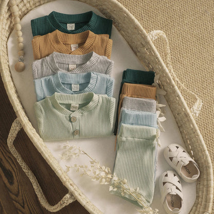 Bubebaby BabyLove Short Set - casual baby outfit with short sleeves and O-neck collar, made from a high-quality cotton and polyester blend. Designed for babies aged 0-2 years, perfect for summer. Includes a pullover top and matching shorts in a solid pattern, available in multiple sizes for a snug fit with broadcloth fabric and regular sleeve style